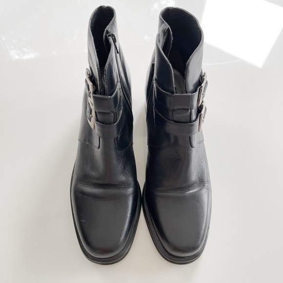 Vintage Leather Boots w/ Double Buckle - 8.5 - Picture 3 of 7